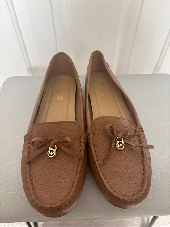Michael Kors Shoes - Michael Kors Chestnut Brown Leather Bow Moccasin Loafers